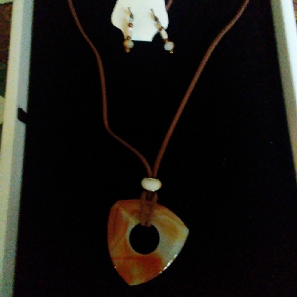 necklace on leather